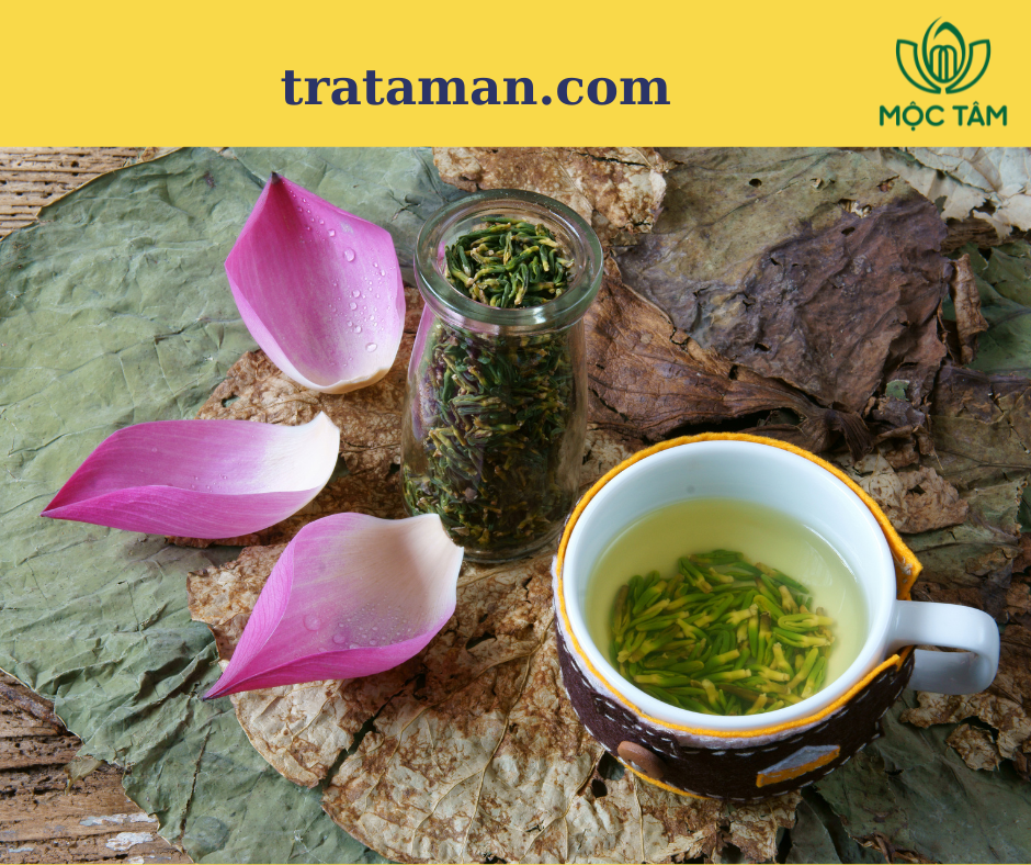 Trà từ lá sen và tim sen