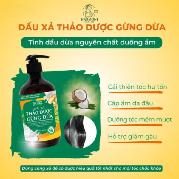 Công dụng dầu xả thảo dược Gừng Dừa 440g
