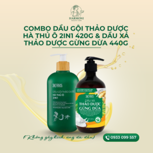 Combo Dầu gội thảo dược Hà thủ ô 2in1 420g & Dầu xả thảo dược Gừng Dừa 440g