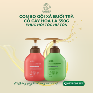 Combo Gội Xả Bưởi Trà Cỏ Cây Hoa Lá 350g Phục Hồi Tóc Hư Tổn