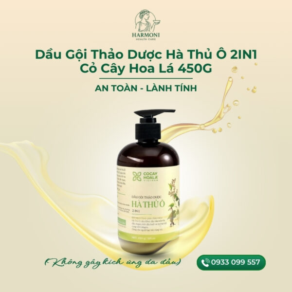 Dầu Gội Thảo Dược Hà Thủ Ô 2IN1 Cỏ Cây Hoa Lá 450G
