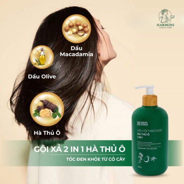 Thành phần Dầu Gội Thảo Dược Hà Thủ Ô 2IN1 Cỏ Cây Hoa Lá 420G Dưỡng Tóc Mềm Mượt