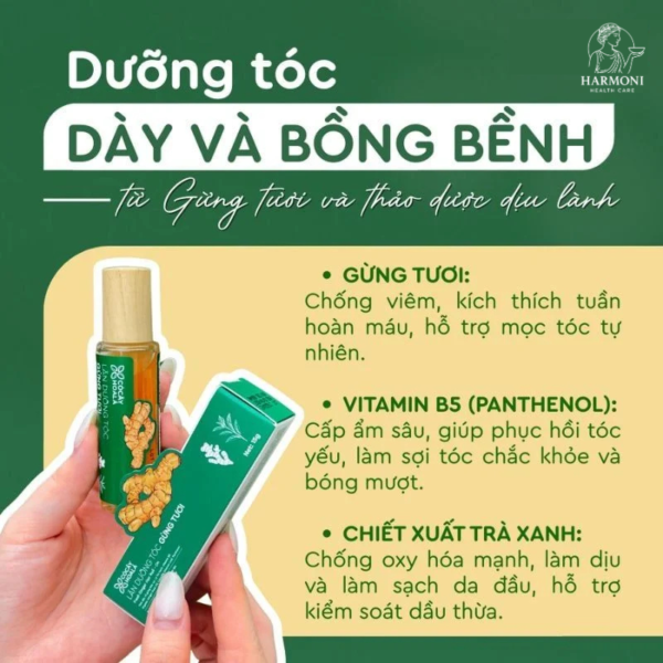 Thành phần nước dưỡng tóc Gừng tươi