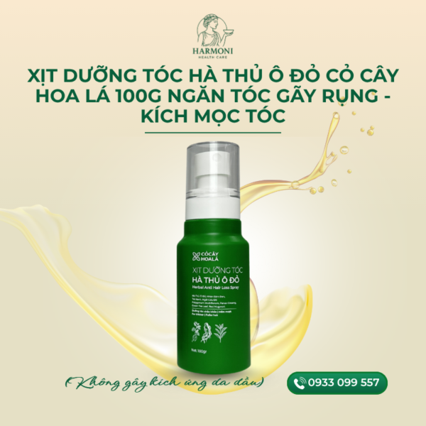 Xịt dưỡng tóc Hà thủ ô đỏ Cỏ Cây Hoa Lá 100g ngăn tóc gãy rụng - kích mọc tóc