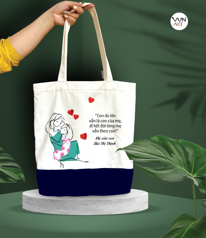 Tự làm túi vải canvas tặng mẹ