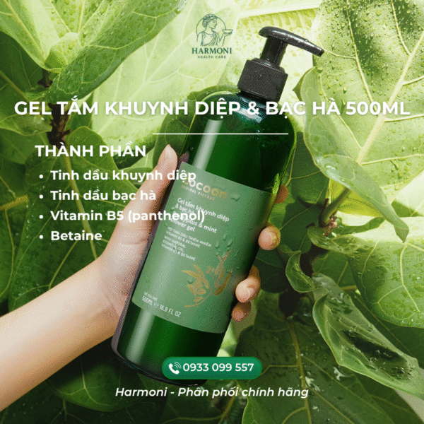 Gel tắm khuynh diệp & bạc hà chiết xuất khuynh diệp, bạc hà – thanh mát, kháng khuẩn tự nhiên