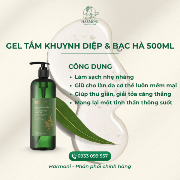 Gel tắm khuynh diệp & bạc hà làm sạch cơ thể, giảm mùi mồ hôi và mang lại cảm giác sảng khoái