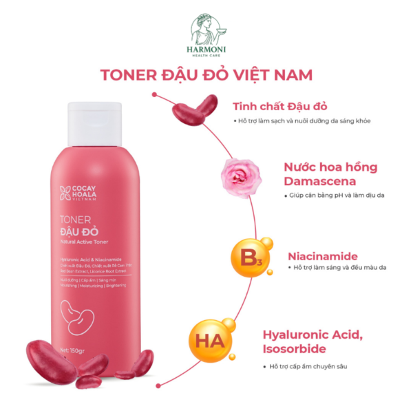 Toner Đậu đỏ thương hiệu Cỏ Cây Hoa Lá chiết xuất đậu đỏ tự nhiên – An toàn, phù hợp với mọi loại da